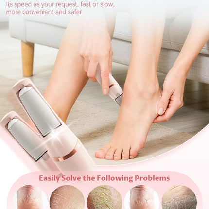 Silk 3 Pro Callus Remover, Upgraded 3rd Electric Callus Removers for Feet, Foot File Callus Remover Pedicure Tools with 2 Speeds, for Dry/Calluses/Cracked/Hard Skin - Soft Smooth Skin(Pink)