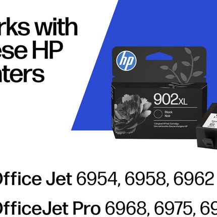 HP 902XL Black High-Yield Ink Cartridge Printers | Works with Printer Series: OfficeJet 6954, 6958, 6962, OfficeJet Pro 6968, 6975, 6978 | Eligible for Instant Ink | T6M14AN