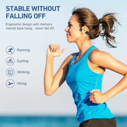 Bone Conduction Headphones Bluetooth 5.4 Open Ear Headphones with Mic, Wireless Earphones, Sports Earphones 12H Playtime, IPX6 Waterproof Headset for Running,Cycling, Hiking, Driving