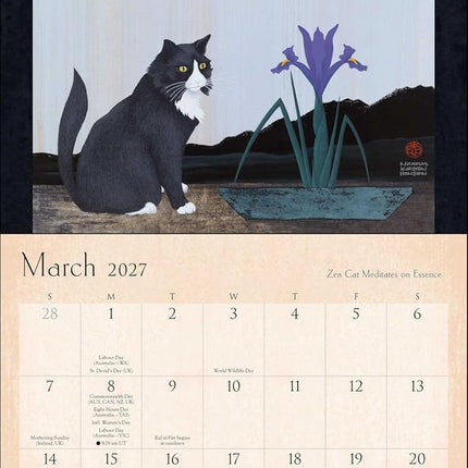 Zen Cat 2027 Wall Calendar: Meditational Art and Poetry