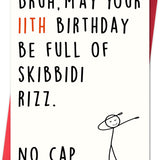 11th Birthday Card with Funny Gen Z Meme-Inspired Design