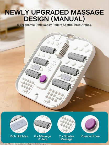 Collapsible Heated Foot Spa with Bubbles and 6 Rollers - photo 4