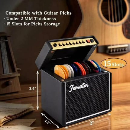 Guitar Pick Holder Box, Amp Speaker Style Guitar Picks Display Case