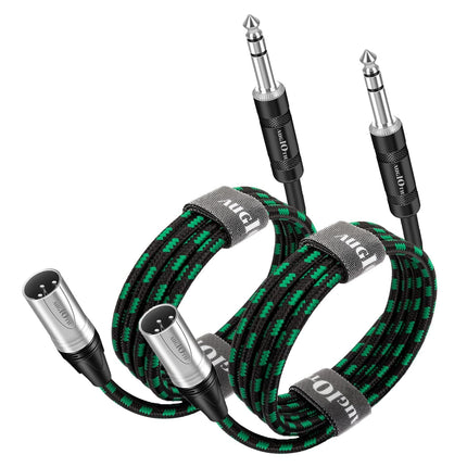 XLR Male to 1/4 Cable 20ft 2 Pack Balance 6.35mm TRS Plug to 3-pin Cannon Mic Cable 6 Meter
