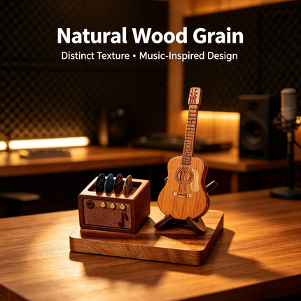 Wooden Guitar Pick Holder Set, for Display and Gifts for Guitar Players