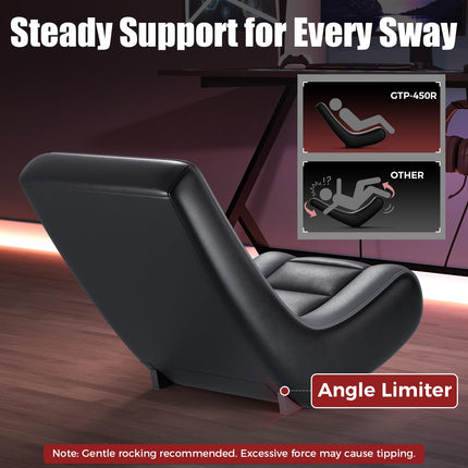 Floor Rocker Gaming Chair – Adjustable Angle Limiter, Ultra Lightweight Ergonomic Floor Rocking Game Seat for Gaming and Lounging, Black