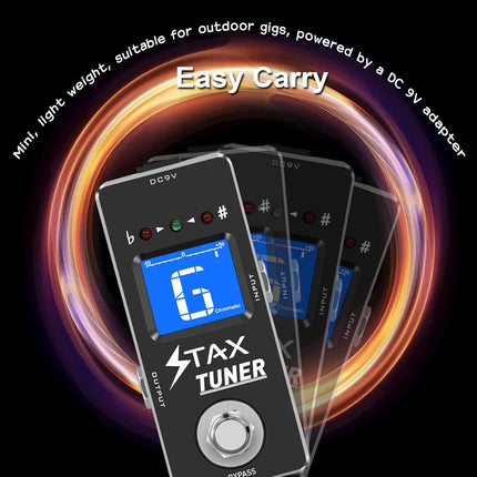 Stax Tuner Pedal Professional Chromatic Guitar Tuner Pedal with Pitch Indicator for Electric Guitar and Bass True Bypass