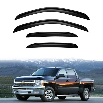 Window Visor for Jeep Cherokee 1984-2001 (Excludes Limited Model), Out-Channel Rain Guards Shields Vent Deflector Shade Wind Dark Smoke, Tape-On Outside-Mount, 4PCS