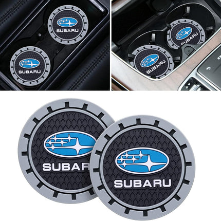 Car Cup Coaster, 2PCS Universal Non-Slip Cup Holders, Compatible with Subaru Series Car Cup Holder Coasters，Car Drink Coaster Holder Accessory, Black