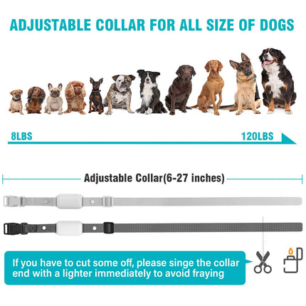 Dog Shock Collar for 2 Dogs - (8-120lbs) Waterproof Rechargeable Electric Dog Training Collar with Remote for Small Medium Large Dogs with Beep Vibration Safe Shock Modes(Grey)