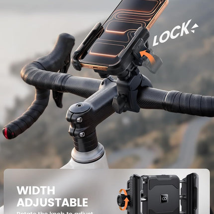 Lamicall Motorcycle Bike Phone Mount - [Upgrade Vibration Dampener] [Camera Friendly] Bike Phone Holder Handlebar Clamp, Bicycle Cell Phone Mount, iPhone 17 16 Pro Max, Galaxy S25 Ultra, 6-7.2" Phones