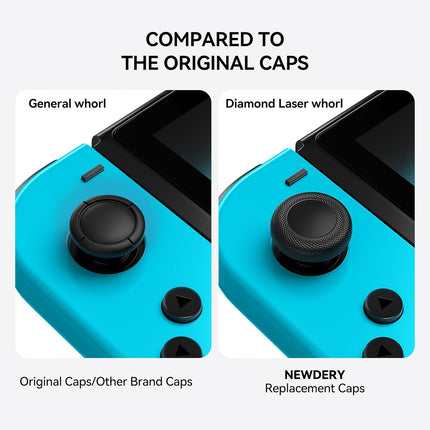 NEWDERY Replacement Joystick Caps Thumb Grips for Nintendo Switch/OLED/Lite, Anti-Slip TPU Diamond Texture Analog Stick Covers for JoyCon Controller Repair Kit Accessories(10pcs)