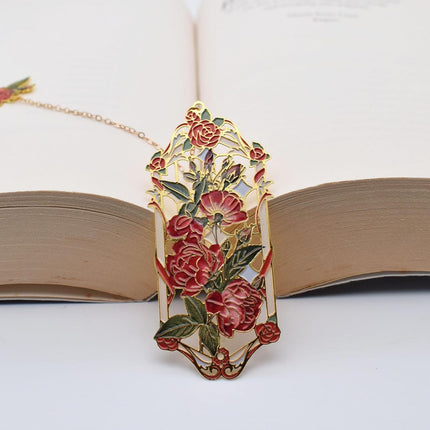 BLBMH Rose Bookmarks for Women Mother's Day Gifts Teacher Appreciation Gifts Birthday Christmas Unique Gifts Cute Pretty Metal Book Marks for Grils Mom Readers Book Lovers - Red
