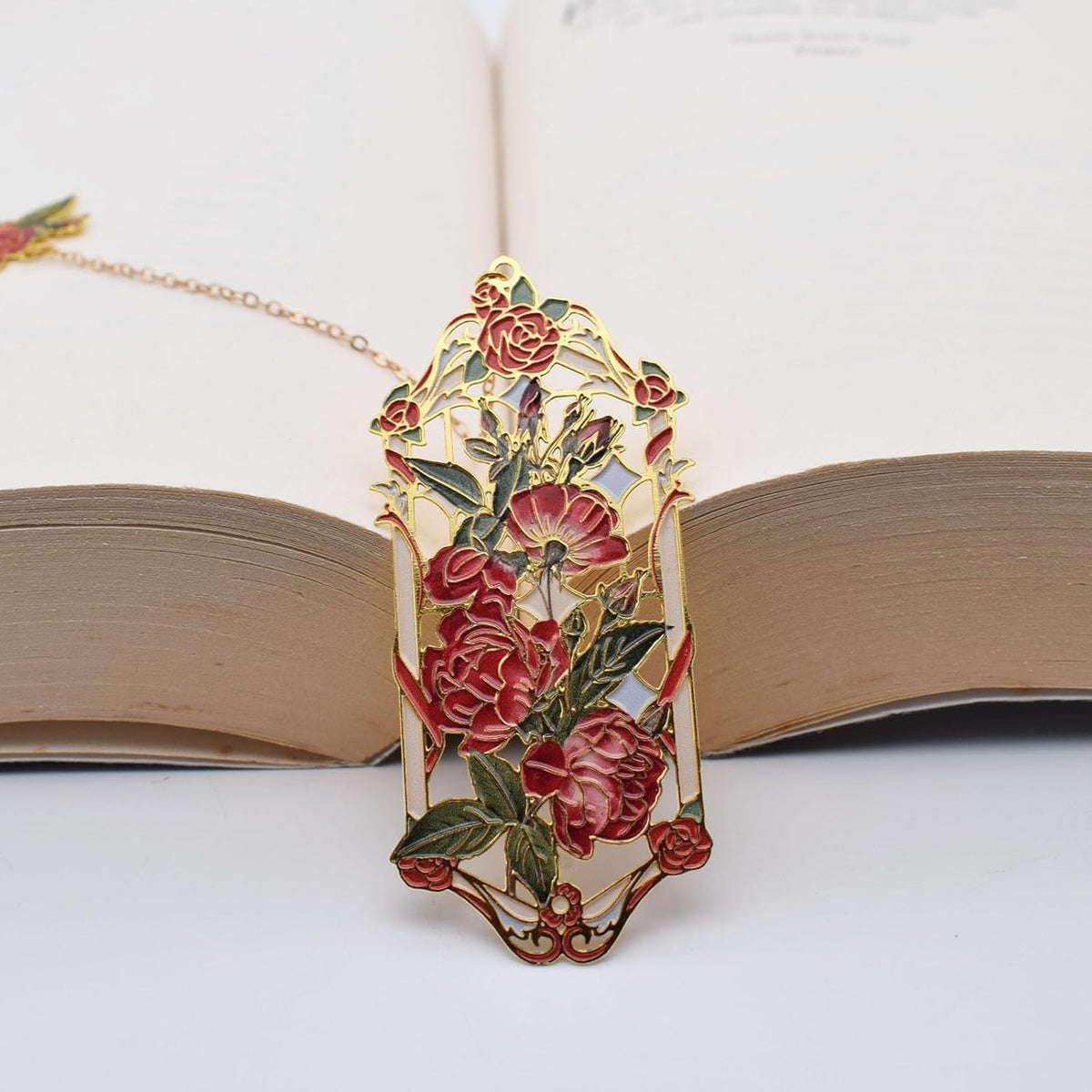 Red Rose Metal Bookmark Gift for Readers - photo 4