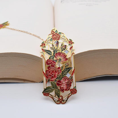 Red Rose Metal Bookmark Gift for Readers - photo 4