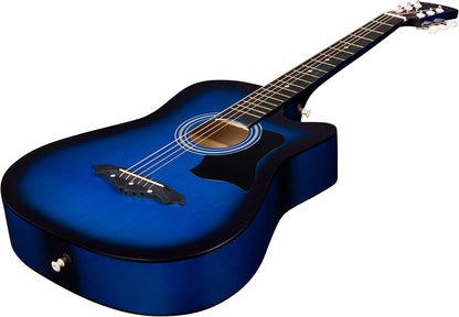 38 inch blueburst beginner acoustic guitar kit,bundle with a strap - photo 3