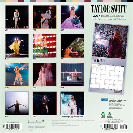Taylor Swift OFFICIAL | 2027 12 x 24 Inch (Hanging) Monthly Square Wall Calendar | Plato | Music Pop Singer Songwriter Celebrity