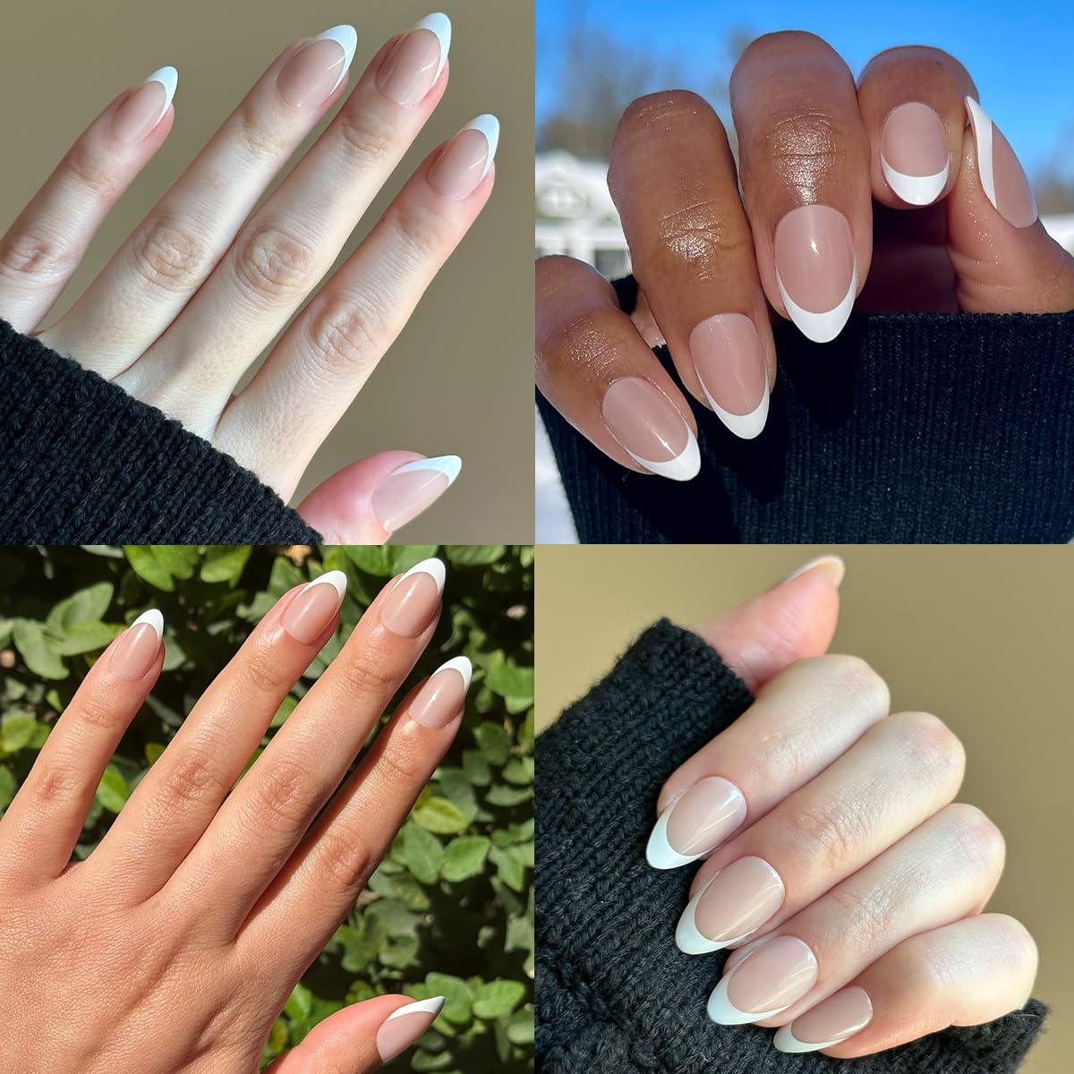 Instant Mani Summer Press-On Nails - Medium Almond Iconic French - photo 5