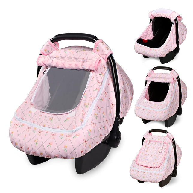 Infant Car Seat Cover with Mesh for Baby Girls