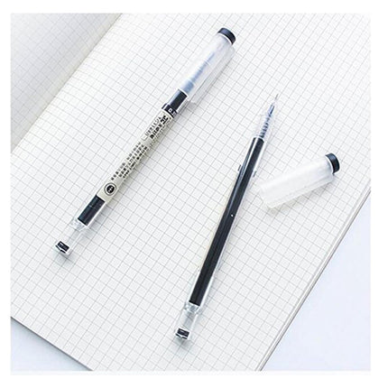 Gel Ink Pen Japanese Style Liquid Ink Rollerball Pens Quick Drying 0.35mm Ultra Fine Point Ballpoint Maker Pen for Office School Stationery Supply,12 Pcs/Set, Black