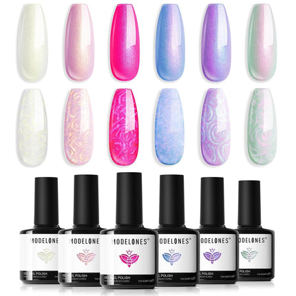 Nude Gel Nail Polish Set 6Colors Pink Milky White Brown