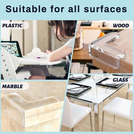 12 Pack Corner Protector, Table Protectors, Clear Furniture Edge Safety & Corner Guards Bumpers Cushion to Cover Table Edges & Sharp Furniture