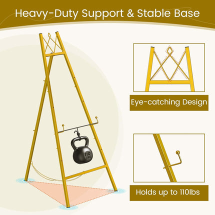 Snughome 45.7" Gold Easel Stand for Sign, Heavy Duty Metal Display Easel with Drawstring Bag, 4-Tier Adjustable Height Art Easel for Wedding Signs, Painting, Posters & Mirrors