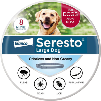 Flea & Tick Collar For Dogs Over 18 lbs., Treatment & Prevention, Vet-Recommend, 8 Month Protection