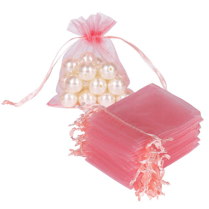 100pcs Organza Jewelry Bags 3x4 in Small Mesh Bags Drawstring