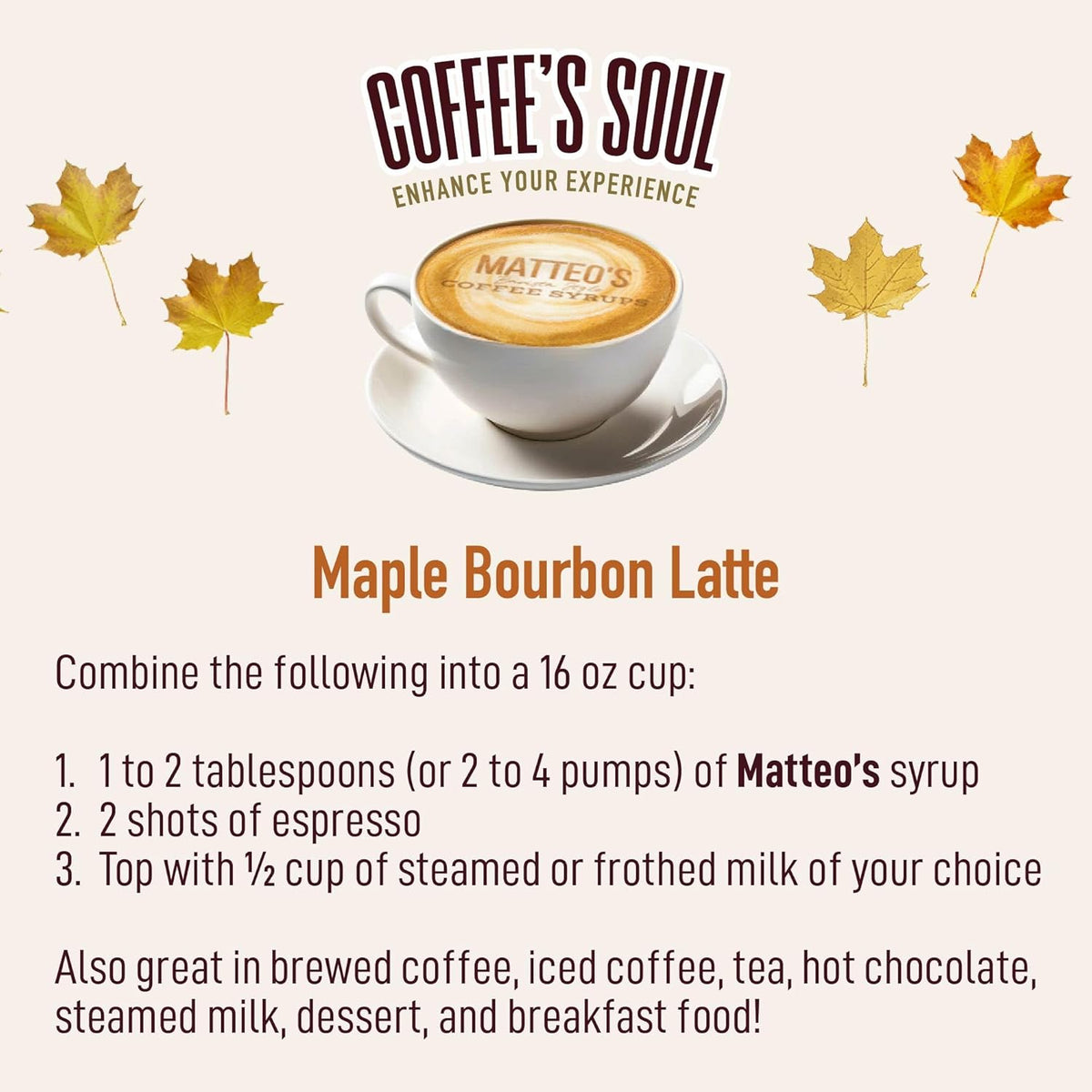 Maple Bourbon Sugar-Free Coffee Syrup, Non-Alcoholic, 33.8 oz - photo 4