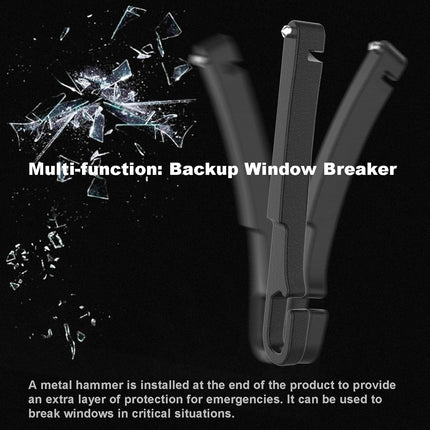 2 Pack Car Seat Gap Filler with Storage, Organizer, Hook & Emergency Glass Breaker, Universal for Cars Trucks SUVs, Stop Items from Falling