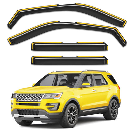 in-Channel Extra Durable Window Rain Guards for Chevy Silverado/GMC Sierra 1500 2019-2026 Crew Cab,Window Deflectors,Vent Visors,Side Window Shades, Truck Accessories-4pcs