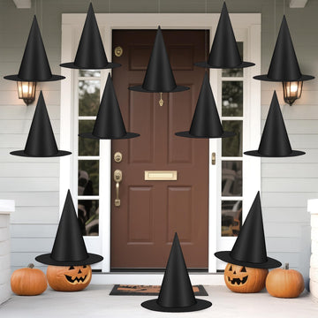 12 PCS Witch Hats, Thickened Hanging Witches Hats Halloween Decor