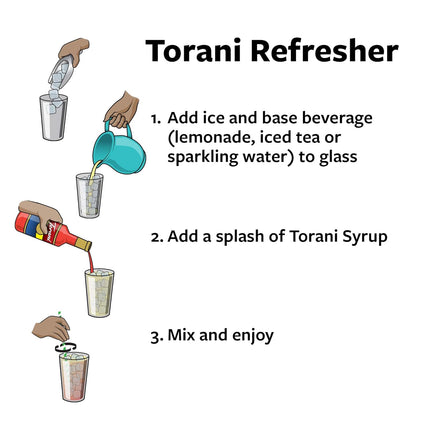 Torani Sugar Free Flavored Drink Syrup Soda Flavors Variety Pack, Raspberry, Coconut, Strawberry & Peach, 25.4 fl oz, (Set of 4)