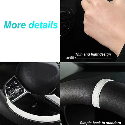 Custom fit for Nissan Car Steering Wheel Cover, Nappa Leather Non-Slip Steering Wheel Cover, Designed for Niss-an Interior Accessories (Black,for Nissan)