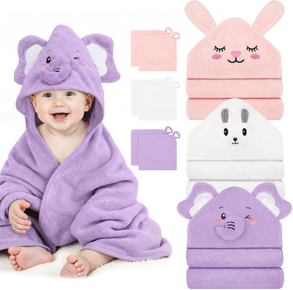 9-Piece Baby Bath Towel Set for Newborns, Infants, and Toddlers