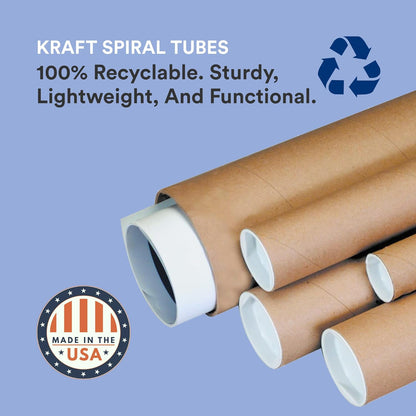 Cardboard Mailing Tubes with Caps, 3 x 36 in, Pack of 24 - photo 4