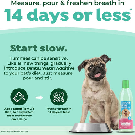 TropiClean Fresh Breath Water Additive for Puppies, Teeth Cleaning and Breath Freshener Solution, No Toothpaste or Toothbrush Required, 16oz.