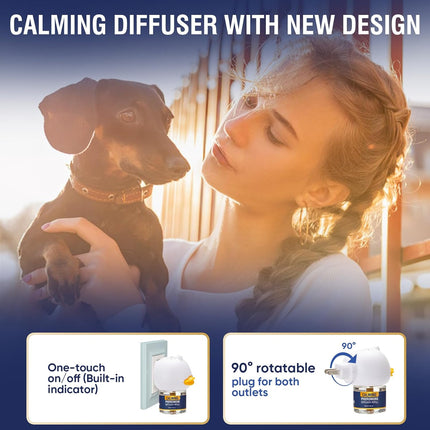 Dog Calming Pheromones Diffuser 6 in 1 (2 Plug in+4 x48ml Refill) Kit Appeasing Pheromone Diffuser to Calm for Anxiety Relief Reduce Aggression Fighting Barking Stress 120 Day Supply(Tasteless)