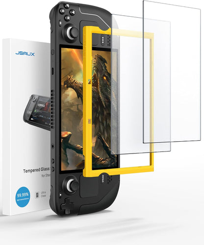2-Pack Anti Glare Screen Protector for Steam Deck, 9H Hardness Matte Tempered Glass for Steam Deck OLED with Guiding