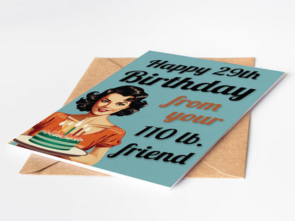 Funny Birthday Card for Women, 1 Card and 1 Kraft Envelope, 5 x 7 Inches - photo 4