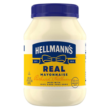 Hellmann's Mayonnaise Real Mayo 1 ct For A Creamy Sandwich Spread or Condiment Rich in Omega-3 ALA, Gluten Free 30 oz
