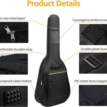 Mdvora Guitar Bags - 1/2/3 Pack Gig Bags, 38-41 Inch Electric & Acoustic Guitar Case, Waterproof Oxford, Two Pockets