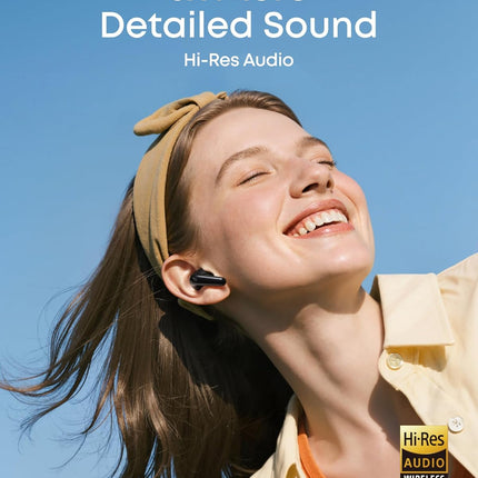 Translation Earbuds, Real-Time Adaptive Noise Cancelling, Hi-Res Sound, 50H Playtime, Wireless Earbuds, Bluetooth Earphones, Spatial Audio, Fast Charging, IP55 (Black)