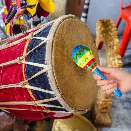 7.87 Inches Fiesta Wooden Maracas 2 Pcs Noisemaker for Mexican Fiesta Musical Maracas Party Mexican Birthday Christmas Cinco De Mayo Party(Blue)