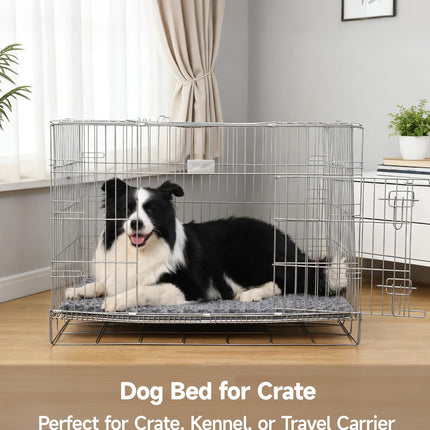 Dog Bed for Crate Pad, High Resilience Foam Crate Mat Bed, 35x22, Dark Grey