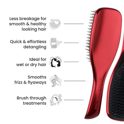 The Devil Wears Prada X Tangle Teezer Ultimate Detangler Brush for Wet & Dry Hair, Eliminates Knots & Reduces Breakage for Straight to Wavy Hair Types, Limited Edition Red Metallic