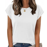 Womens Tops Summer Casual Cap Sleeve Tshirts Shirts Business Blouses