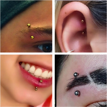 Eyebrow Piercing Jewelry Surgical Steel Curved Barbell Tiny Eyebrow Ring Vertical Labret Lip Jewelry Ear Rook Navel Small Belly Button Ring for Women Men 6mm/8mm/10mm/12mm