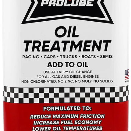 Prolube Oil Treatment - Engine Oil Additive for Gas & Diesel Engines - Reduces Wear, Noise, Vibration - Boosts Fuel Economy & Horsepower - Works on Transmissions & Differentials (1QT)